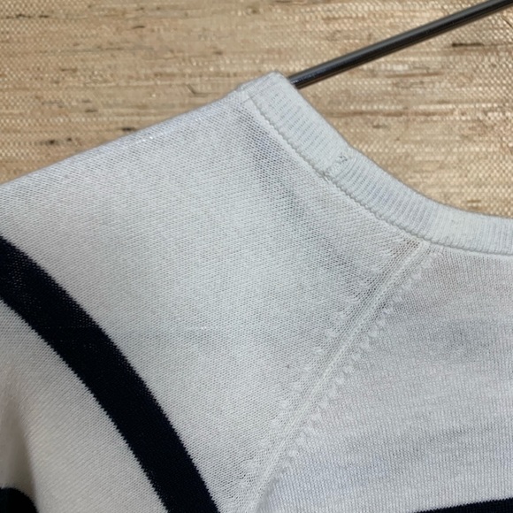 Nautica White/Black Stripe Raglan Sleeve Sweater - Picture 7 of 7